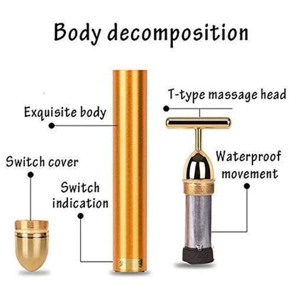 24K Gold Energy T-Bar Face Massager