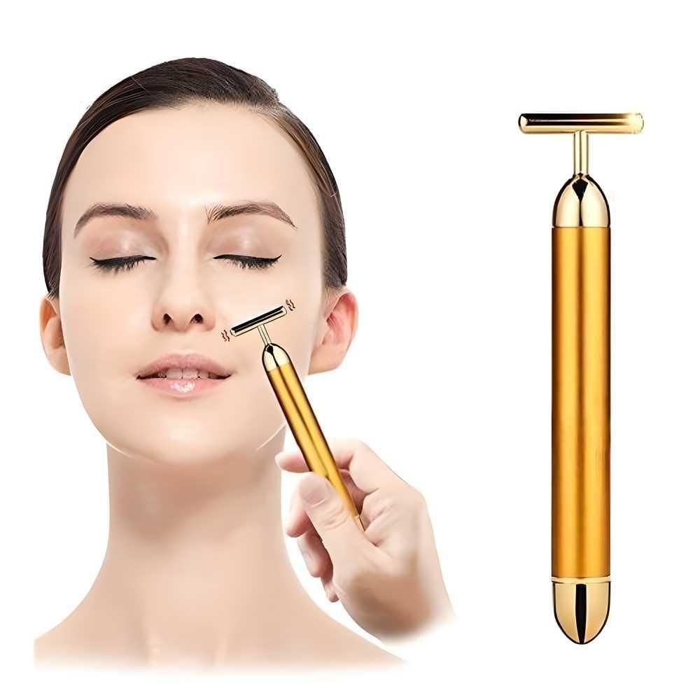 24K Gold Energy T-Bar Face Massager