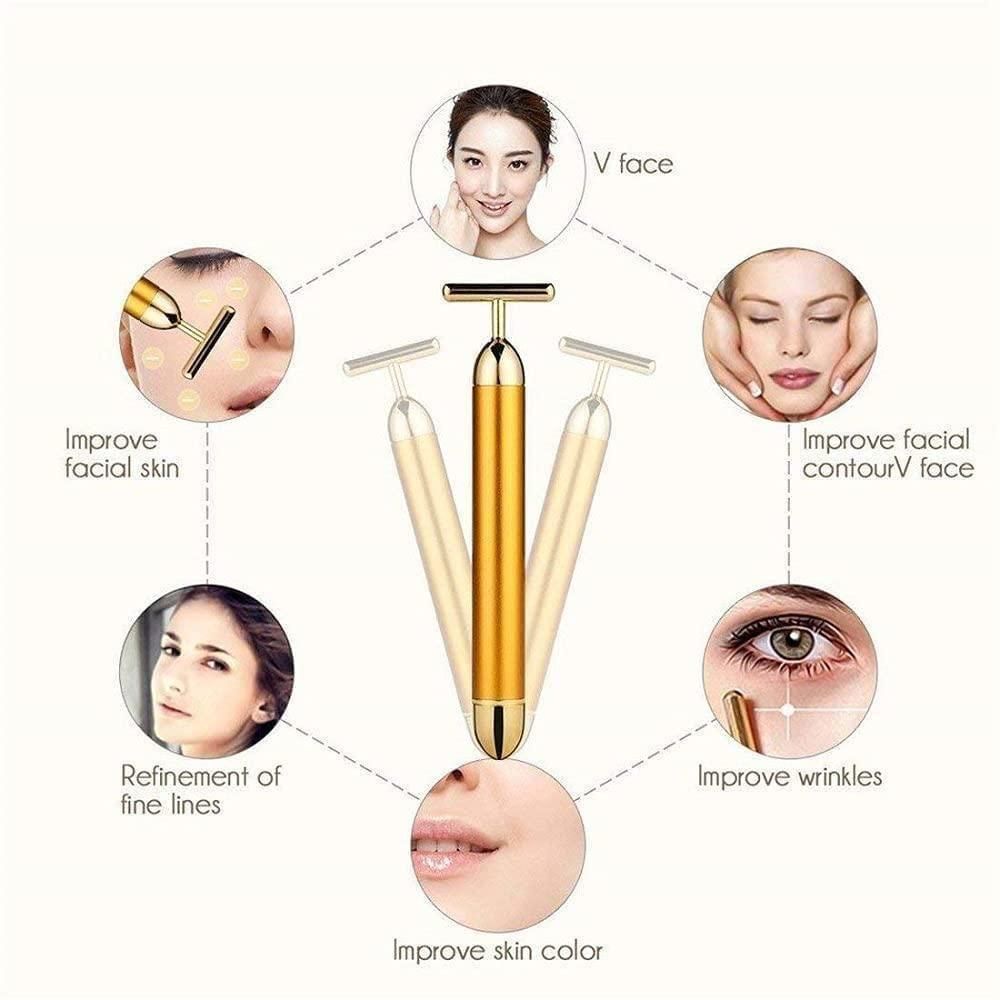 24K Gold Energy T-Bar Face Massager