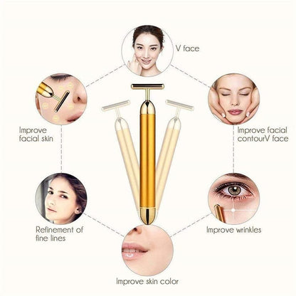24K Gold Energy T-Bar Face Massager