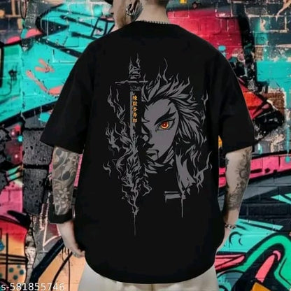 Men Cotton Oversize Tshirt RENGOKU DEMON SLAYER Anime Manga