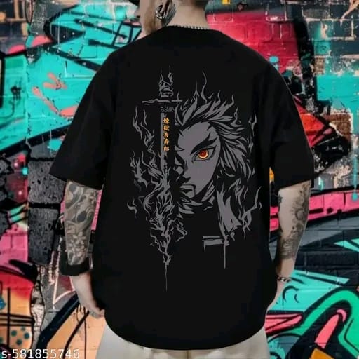 Men Cotton Oversize Tshirt RENGOKU DEMON SLAYER Anime Manga