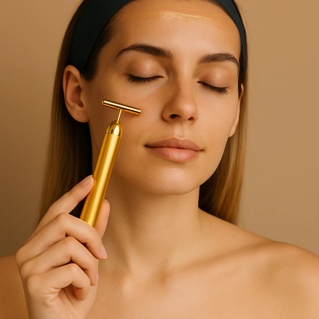 24K Gold Energy T-Bar Face Massager