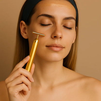 24K Gold Energy T-Bar Face Massager