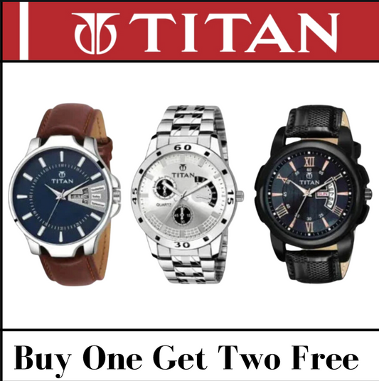 Titan Pack Of 3 Watches 2025 (Buy 1 Get 2 Free)