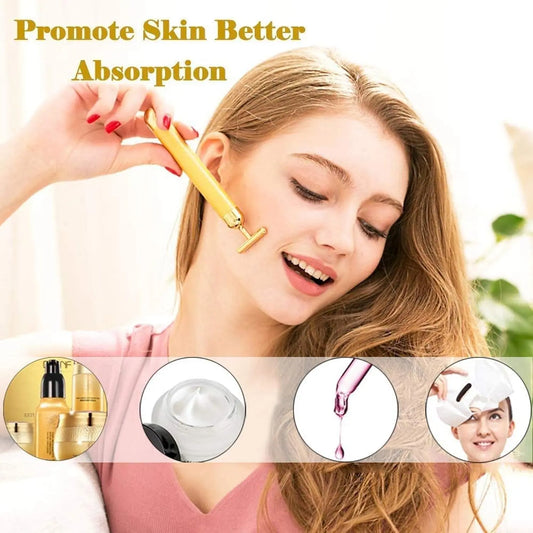24K Gold Energy T-Bar Face Massager